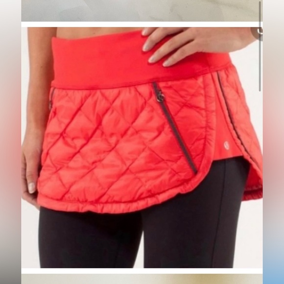 🍋 Lululemon Hot Cheeks Skirt  Down Filled Quilted Zip Pouch Pocket - Picture 2 of 14